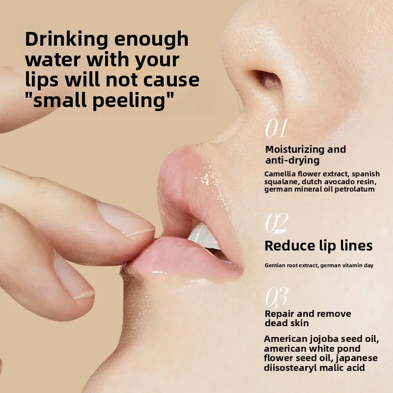 The moisturizing lip mask removes dead skin, reduces lip lines, moisturizes and repairs, and prevents dryness and cracking