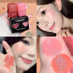 Cappuvini Mini Moisturizing Liquid Blush Energetic Pink Cheek Rouge Korean Style Blusher Long-Lasting Easy to Apply