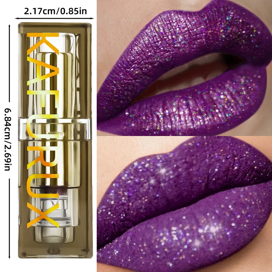 1PC Purple Glitter Two-tone Lipstick Red Rose Shimmer Lipsticks Cosmetics Easy to use  Lip Tint Korean Makeup Lip Glaze Gifts