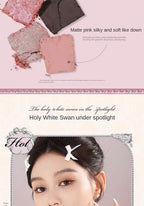 Flower Knows black Swan Ballet Eyeshadow Palette Matte Fine Shimmer Pearl Face Palette 6 Colour Glitter Eye Shadow