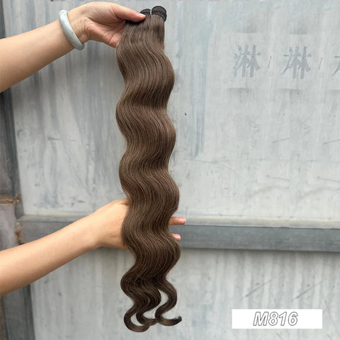 Magicae 200g/Pc Chocolate Brown M816 Blond 27/613 Gray M888 High Temperature Synthetic Hair Extension 30Inch Body Wave Bundles