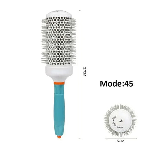 Professional Salon Hair Styling Brush Round Barrel Curly Hair Comb Hairderssing Comb Wet and Dry Dual Use Hairbrush Roller Tools