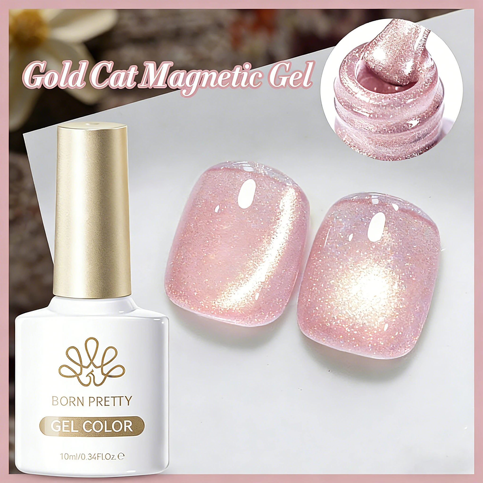 BORN PRETTY 10ml Silver Water Light Cat Magnetic Gel Nail Polish Nail Supplies Vernis Semi Permanent Gel for Fall Winter Nails