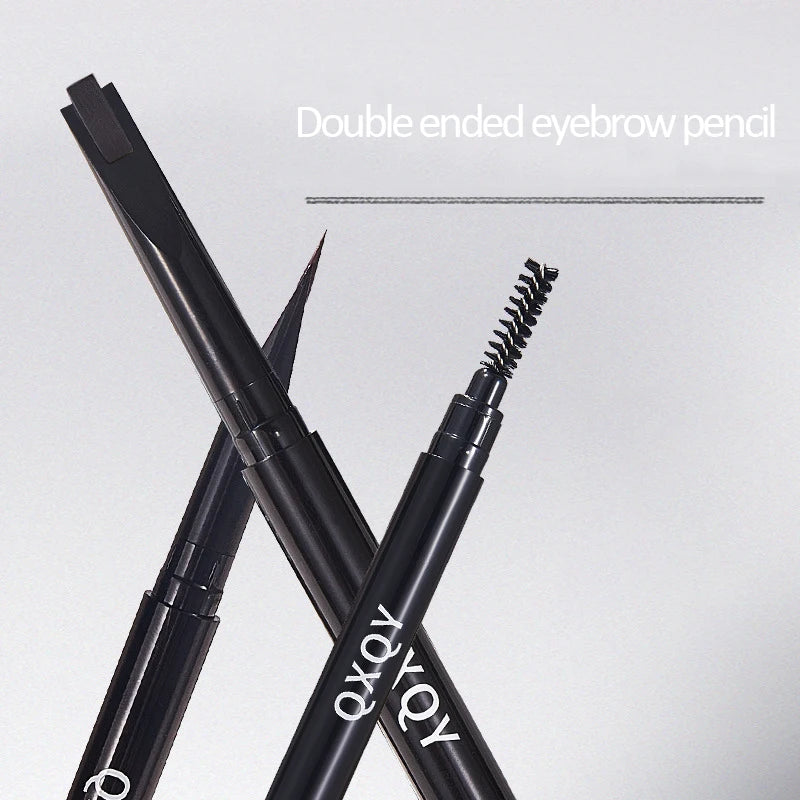 QXQY Eyebrow Pencil Automatic Rotating Double Head Long Lasting Natural Waterproof 5 Color Triangle Eyebrow Pen Make Up