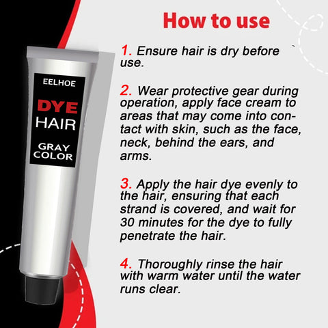 EELHOE Gray Hair Dye Cream Dye Shampoo Covering Primary Color Easy To Get Started Professional Hair Dye Cream For Women Men