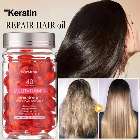 Moroccan Agam Vitamin Oil Hair Care Essence Damaged Nutrition Repair Hair Splitting Improvement Treatment Products 40 Capsules