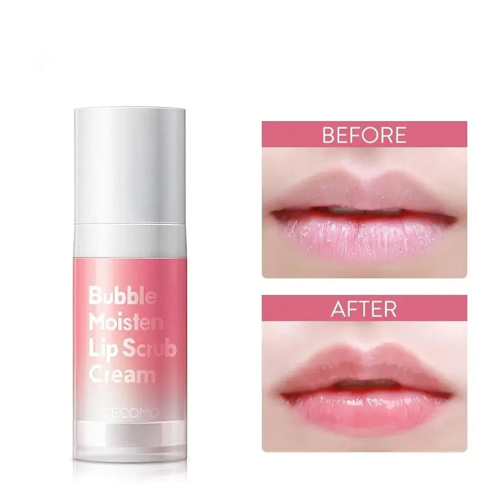Exfoliating Bubble Moisten Lip Scrub Cream Exfoliating Lip Mask GECOMO Plant Lip Care Scrub for Tender Lips