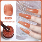 Arte Clavo Transparent Nude Pink Color Jelly Gel Nail Polish Semi Permanent 15ml Top Coat Soak Off UVLED Varnish Nail Art Design