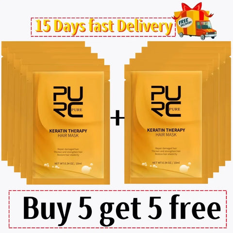 PURC 8 Seconds Hair Mask Smoothing Straightening Keratin Hair Treatment Cream Soft Repair Damaged Frizz Professional Hair Care