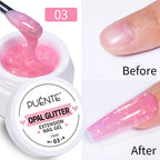 PUENTE 7.5ML Blue Laser Cat Magnetic Gel Nail Polish Sparkling Holographic Rainbow Cat Eye Gel Soak Off UV/LED Nail Art Varnish