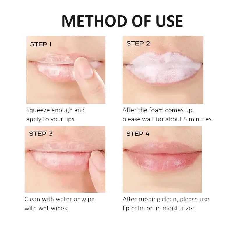 Exfoliating Bubble Moisten Lip Scrub Cream Exfoliating Lip Mask GECOMO Plant Lip Care Scrub for Tender Lips