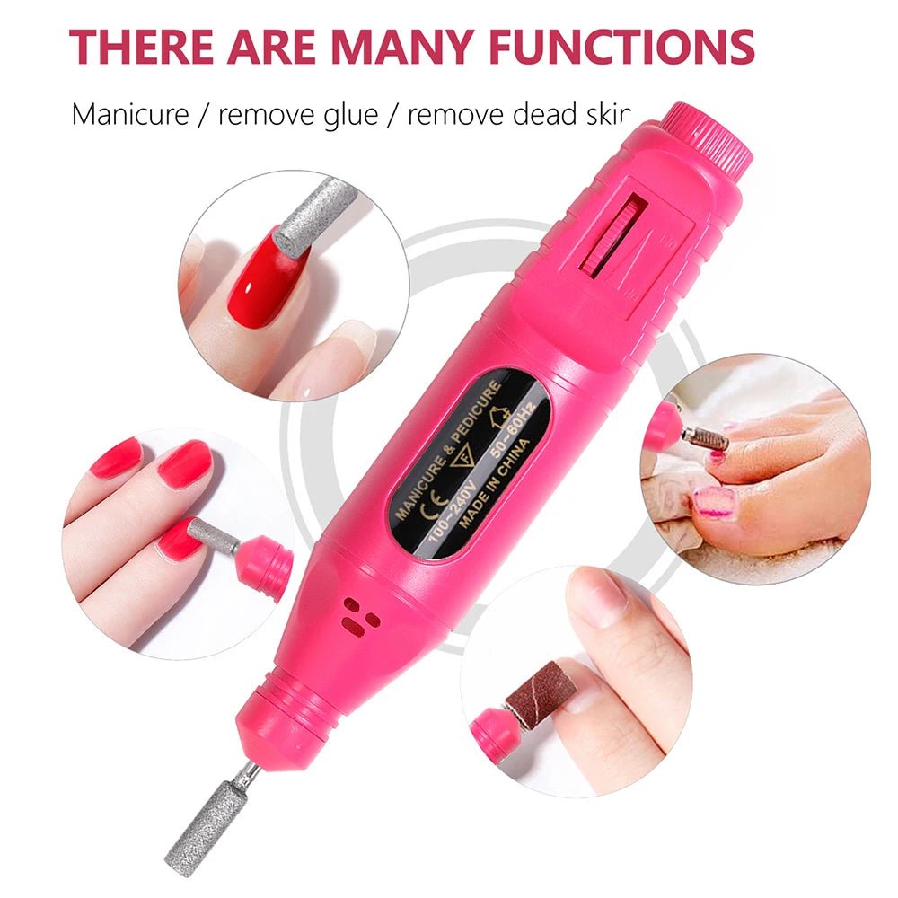 Manicure UV LED Lamp Kit Set UV Lamp and 20000RPM Nail Drill Machine Kit and Remove Dead Skin Manicure Tools Set