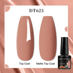 MEET ACROSS 8 Colors Mirror Gel Nail Polish Long-lasting Quick-drying Metallic Gold Silver Red Semi Permanent Varnish Nail Art