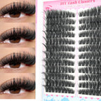 False Eyelashes Natural Wispy Individual Cluster Lashes Easy to Apply Soft & Lightweight Reusable for Daily Makeup
