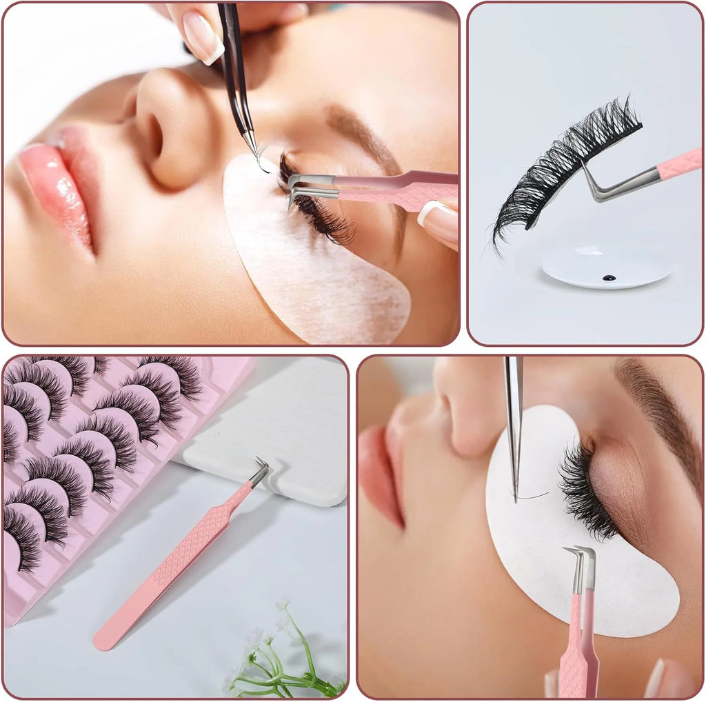 1PC Anti-static Precision Fiber Tip Tweezer Eyelash Extension Eyebrow Set Stainless Steel Beauty Precision Tweezers Makeup Tools
