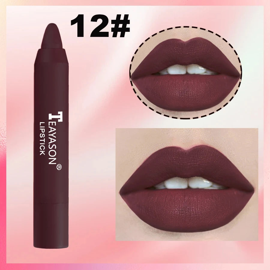 Matte lipstick for easy application, smudge-proof, daily moisturizing, lipstick, holiday gift, light makeup, lip pen, lipliner,