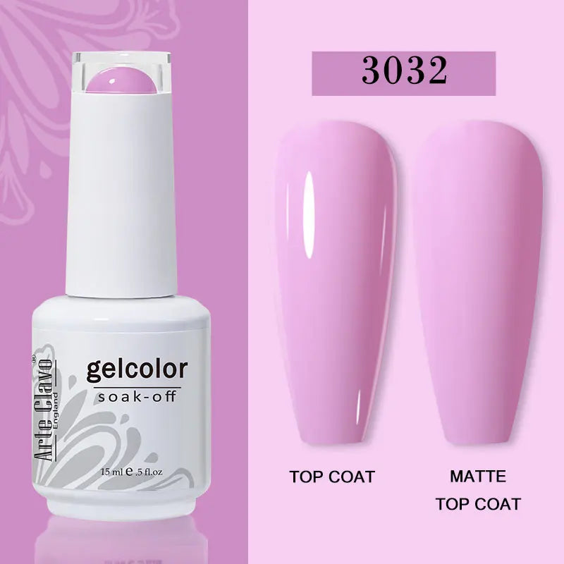 Arte Clavo Transparent Nude Pink Color Jelly Gel Nail Polish Semi Permanent 15ml Top Coat Soak Off UVLED Varnish Nail Art Design