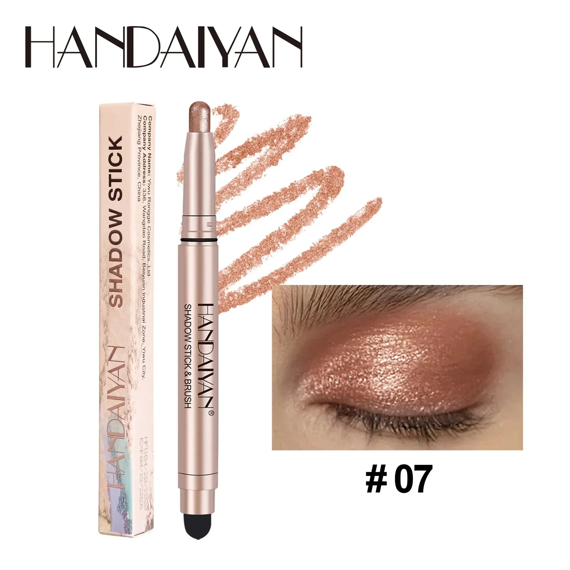 Smoky Dark Black Eyeshadow Pencil Stick Waterproof Pearlescent Matte Metallic Glitter Eye Shadow Highlighter Pen Make Up Tool