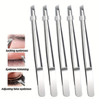 Professional Stainless Steel Tweezers for Eyebrows & Facial Hair Hypoallergenic Precision Tip Sensitive Beige Eyebrow Beard Clip
