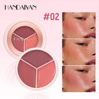 3-in-1 Matte Cream Blush Set, Waterproof Long-Lasting Cheek Color, Blendable Buildable Formula for Natural Matte Finish