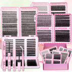 DIY Individual Eyelash Kit Volume Lash Clusters D Curl Soft Natural Lashes Extension with Bond and Seal Tweezers Festival Gift