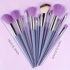 13-Piece Professional Makeup Brush Kit in Velvet Storage Bag | with 3 Velvet Makeup Puffs & Blending Sponge | Vegan Cruelty-Free