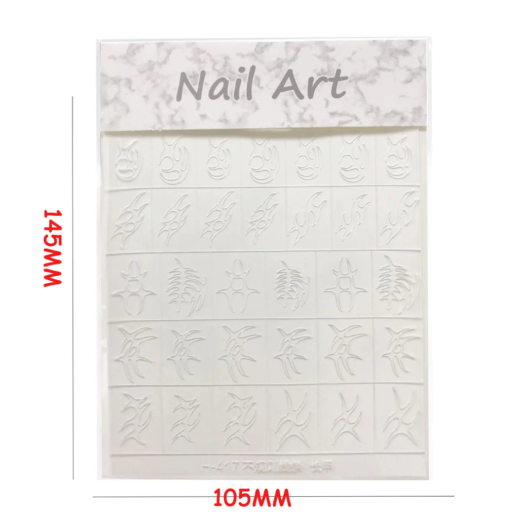 5 Sheets French Cheese Nail Stickers Decoration Self-Adhesive Hollow Lace Nail Art Decals Butterfly Star Shape DIY Nail Art Tool