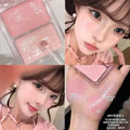 Two-color jelly glow blush, milk peach pink apricot red gem rouge Korean makeup, cream texture, low saturation brightening