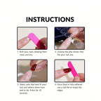 ARTAUG 24PCS Medium Stiletto Pink Press On Nails Full Cover Fake Nail Set Press On Nails Love Design handmade Press On Nails
