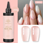 BORN PRETTY 250g Light Pink Jelly Gel Nail Polish Nude Milky White Peach Translucent Color UV LED Soak Off Nail Salon Varnish