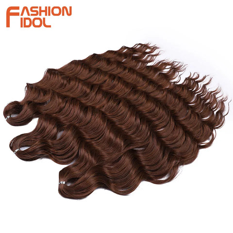 Anna Hair Synthetic Loose Deep Wave Braiding Hair Extensions 24 Inch Water Wave Braid Hair Ombre Blonde Twist Crochet Curly Hair