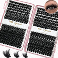 Individual Lashes 10-14mm 384pcs Cluster Lashes Natural Look Mixed Tray DIY Eyelash Extension Volume Clusters Eyelashes