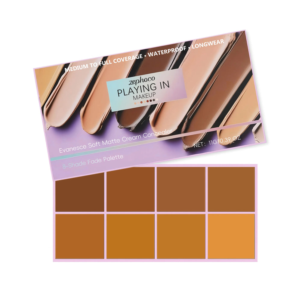 8-Color Concealer Palette Professional Coverage for Dark Circles Blemishes Acne Matte Brightening Long-Lasting Foundation Makeup
