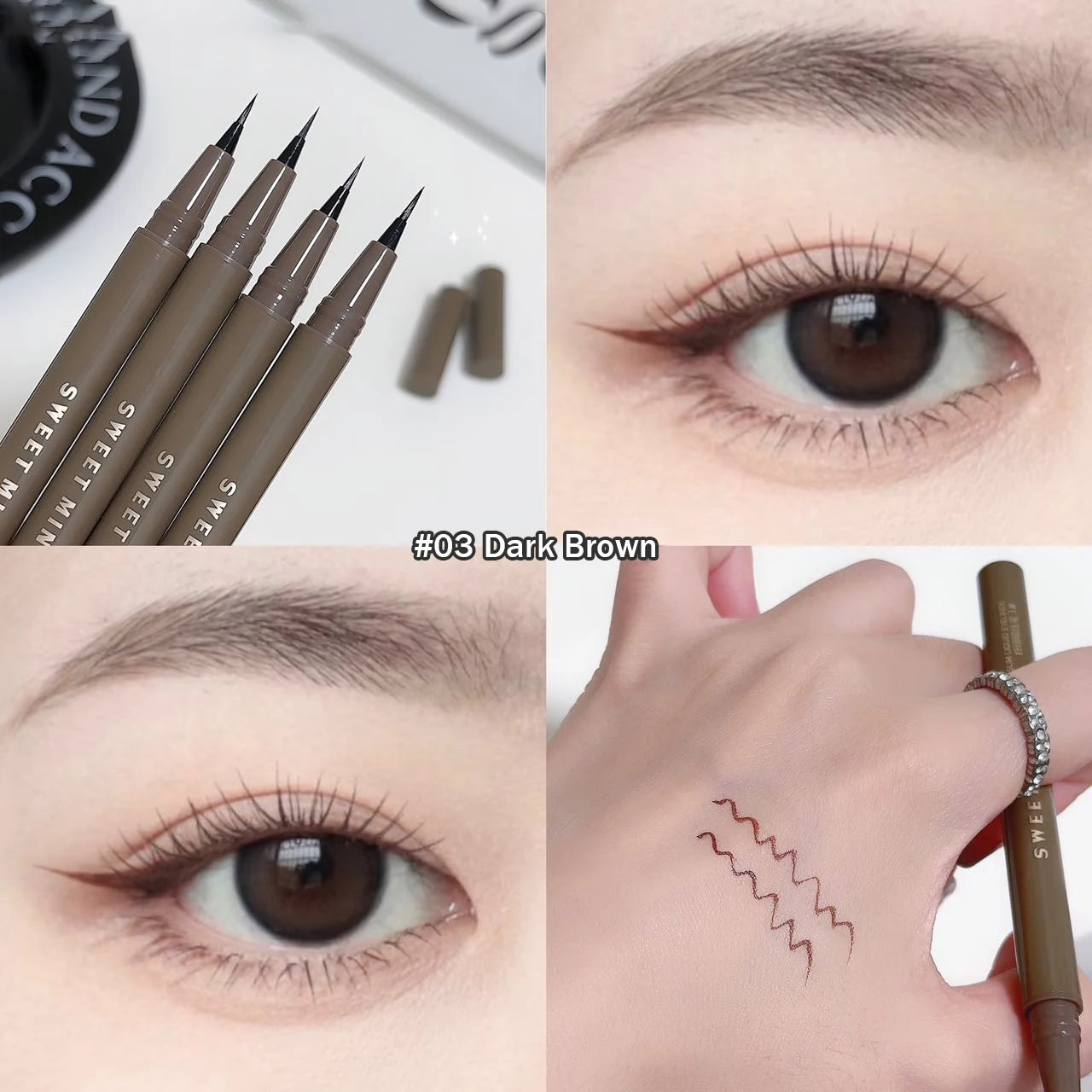 Waterproof Liquid Eyeliner Eyebrow Easy To Color Sweat-proof Eyebrow Pen 0.05MM Ultra Thin Head Eye Liner Eyelash Eye Makeup