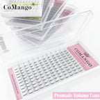 CoMango Premade Volume Fans Short Stem Russian Eyelash Extensions Wide Fans 3D 4D 5D 6D 8D 10D Faux Mink Lashes Wholesale