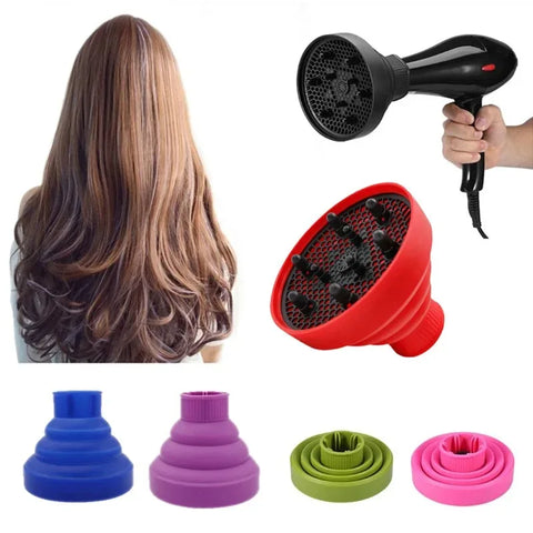 Silicone Hairdryer Diffuser Cover Adjustable Temperature Resistant Dispersing Drying Hair Dryer Universal Scalable Salon Tool ﻿