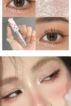 6 Colors Glitter Liquid Eyeshadow Waterproof Pearlescent Shiny Eye Shadow Highlighter Sequins Lying Silkworm Makeup Beauty Tool