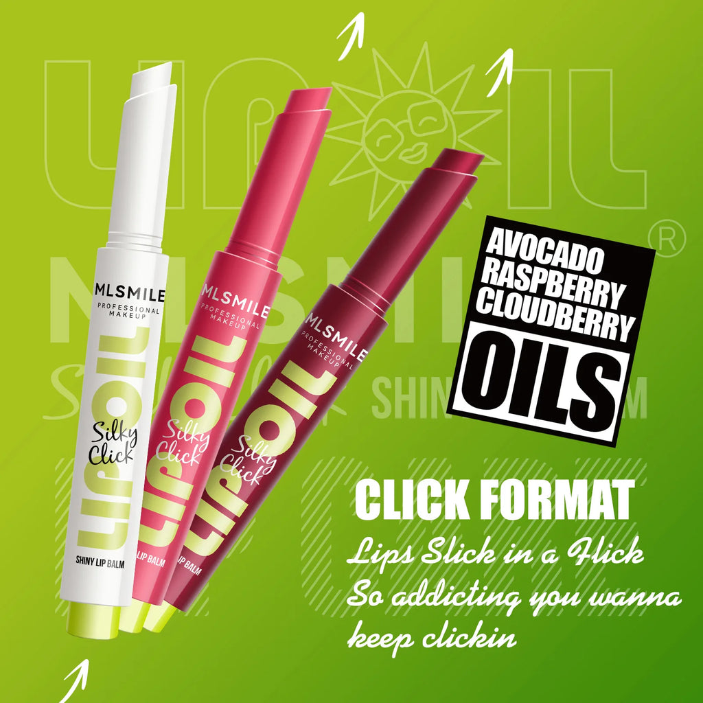 MLSMILE 3pcs/set Press Lipstick Solid Lip Gloss Long-lasting Easy Color Moisturizing Lip Gloss Pearl Mirror Lip Gloss