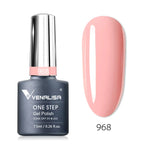 3 in 1 VENALISA  One Step Nail Gel Polish Full Coverage Gorgeous Color Soak off UV LED Nail Gel Varnish Nail Art Salon Lacquer