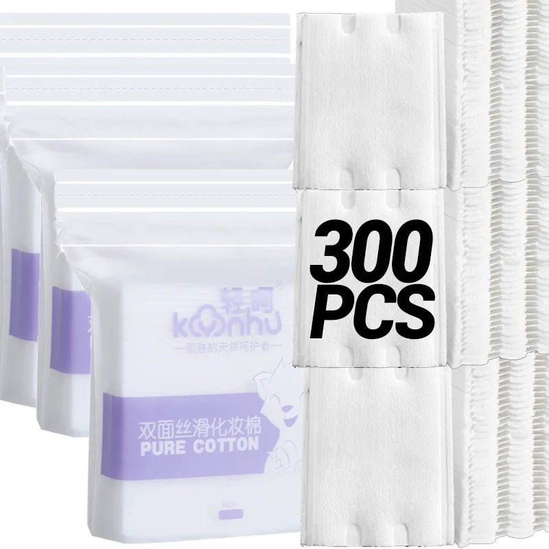 100/600Pcs Disposable Makeup Removal Cotton Pads for Facial Cleaning Wet Application Portable Double-sided Cosmetic Cotton Pads