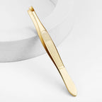 A gold stainless steel eyebrow tweezers, with flat and oblique styles, plucking eyebrows and beard pliers tweezers tools, unisex
