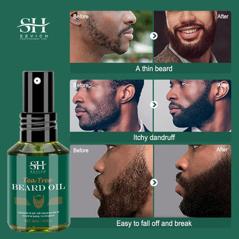Sevich  Tea Tree Growth Beard Oil Fast Effective Beard Growth And Clean Skin Thick & Supple Beard Care Essence For Men 30ml