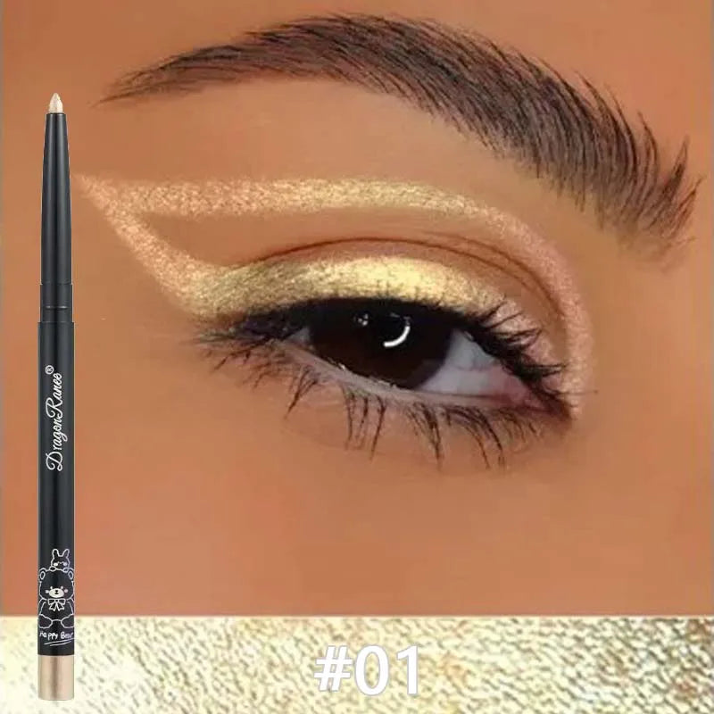 Chameleon Eyeliner Gel Pen Waterproof Shiny Chrome Eye Shadow Liner Pencil Glitter Pearl Green Gold Lying Silkworm Eyes Makeup