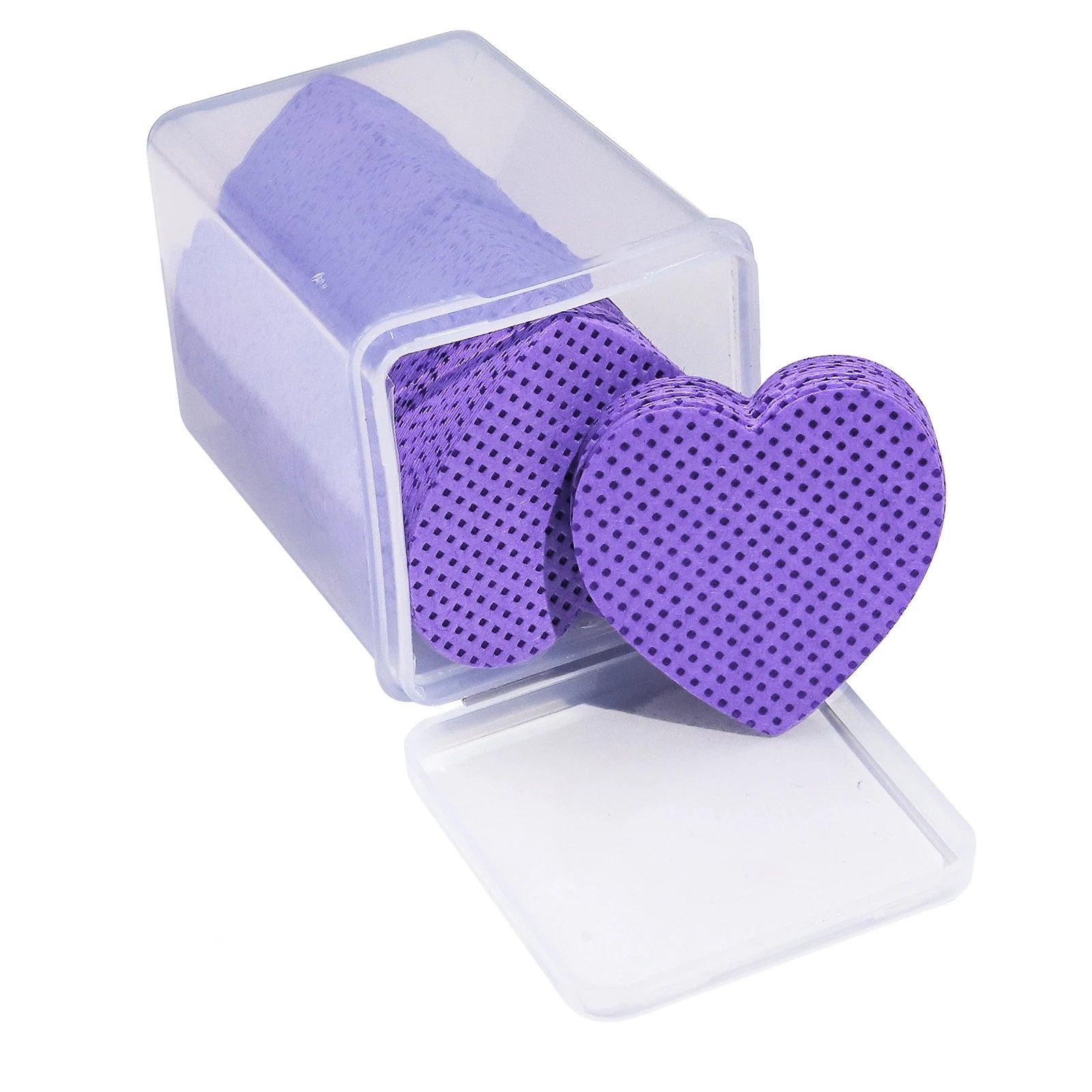 200Pcs Lint Free Nail Wipes Nail Polish Remover Cotton Pad, Heart Shape UV Gel Makeup Cleaning Tools