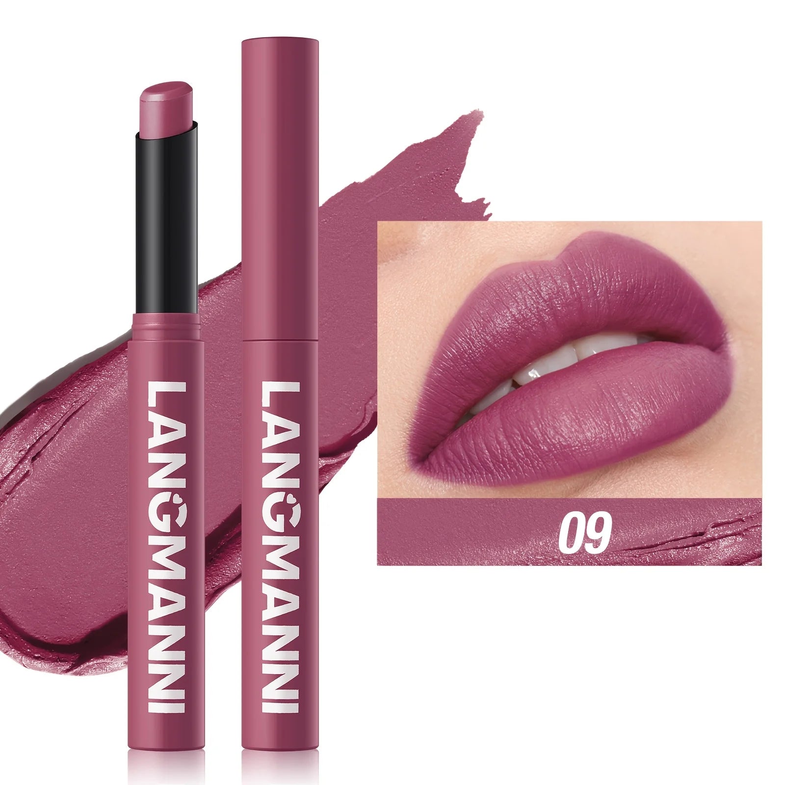 Highly Pigmented Long-Lasting Matte Lipstick Crayon - Available In Berry, Coral, Pink, And Red Shades