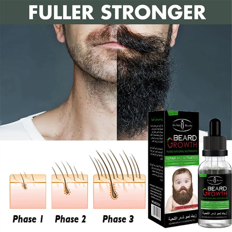 Beard Growth Oil Beard Wax Balm Hair Loss Products Leave-In Conditioner for Groomed Chest Hair Moustache Oil Beard Care 30ml