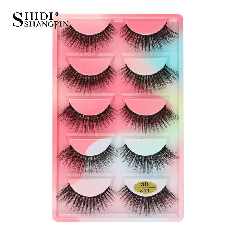 3/5 Pairs Hot Sale Natural Long 3D Mink Lashes Soft Short Faux Cils Handmade Fake Lashes Makeup Tool Eyelash Extension Maquiagem
