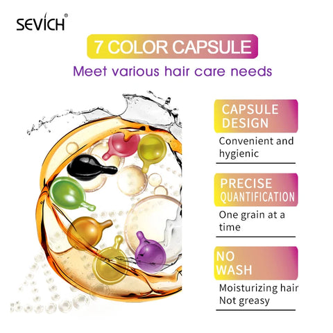 30Pcs Anti Hair Loss Hair Vitamin Capsule Oil Keratin Complex Oil Smooth Silky Hair Serum Hair Mask Repair Frizz Damaged Sevich