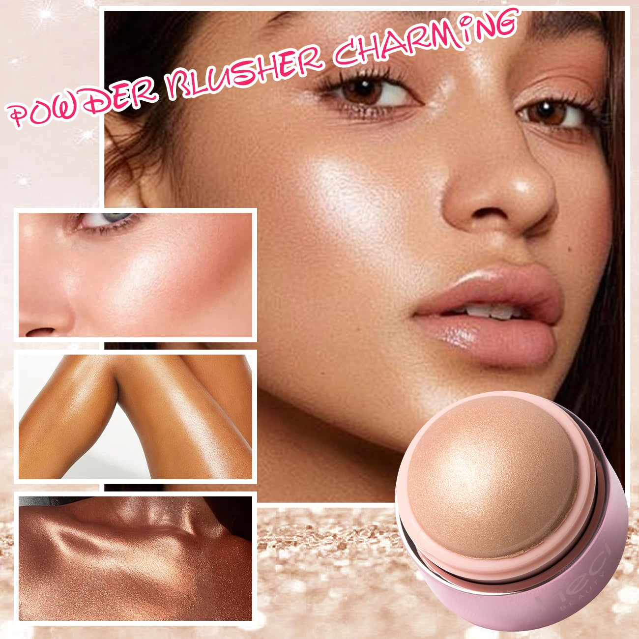 Cream Highlighter Stick Long Lasting Brightening Non-Caking, Sheer Glow - Blendable and Buildable Color, Body & Face Makeup
