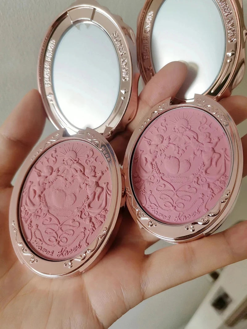 Flower Knows Strawberry Rococo Series Embossed Blush Fine Powder Makeup Smooth Long-Lasting Blusher Face Enhancing Makeup Color